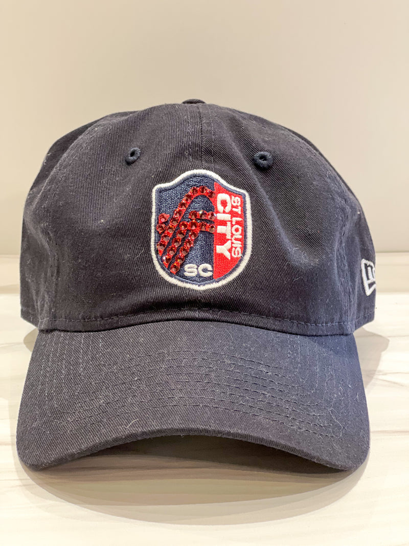 Navy St. Louis City SC Bling Baseball Hat w/Crystals