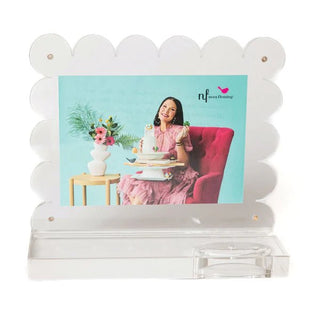 Clear scalloped acrylic picture frame by Nora Fleming