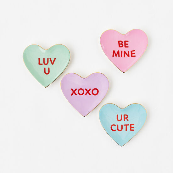 Conversation Candy Heart Trinket Dish