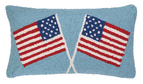 Double American Flag 12"X22" Pillow