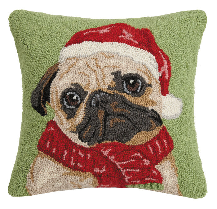 Holiday Pug 16"X16" Pillow