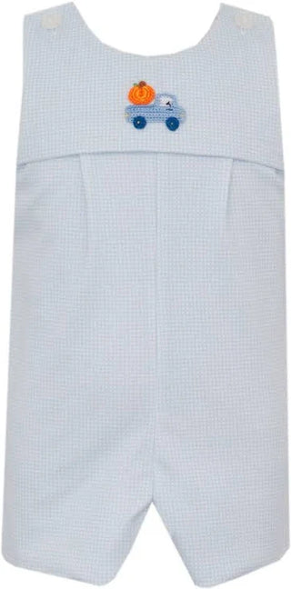 Petit Bebe Boy's Blue Check Knit Pumpkin Jon Jon