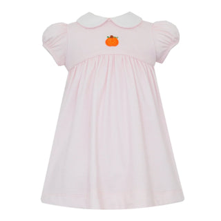 Petit Bebe Girl's Pink Check Knit Pumpkin Dress