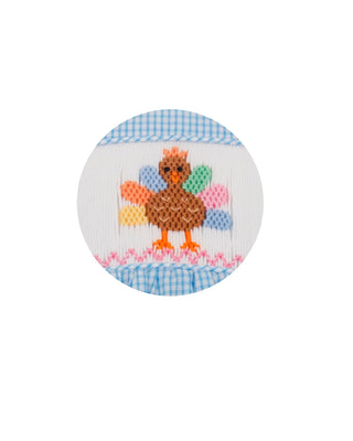 Petit Bebe Girl's Blue Check Turkey Dress