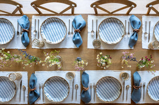Seascape blue plate liner — flat lay by Plate & Pattern