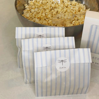 Periwinkle stripes paper pouches — detail view by Plate & Pattern