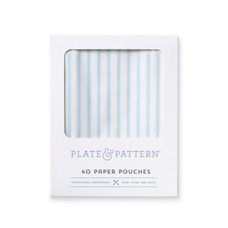 Periwinkle stripes paper gift pouches by Plate & Pattern