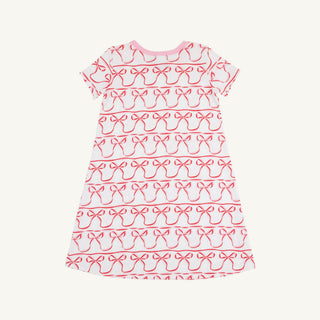 The Beaufort Bonnet Company - Short Sleeve Polly Play Dress - Pink Birdies / Bows - J.A. Whitney