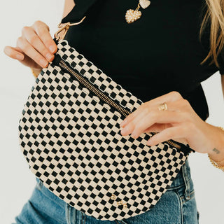 Westlyn Woven Bum Bag - Checkered Black