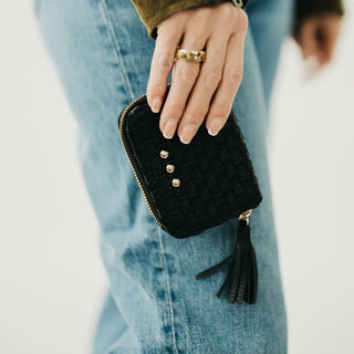 Wynona Woven Wallet - Black