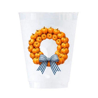 Pumpkin wreath shatterproof cups by WH Hostess