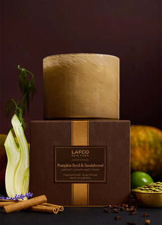 Pumpkin Seed & Sandalwood 3-Wick 30 oz Candle - J.A. Whitney
