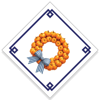 Pumpkin wreath cocktail napkins by WH Hostess
