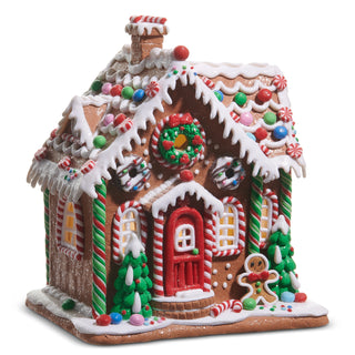 10" Lighted Candy Gingerbread House
