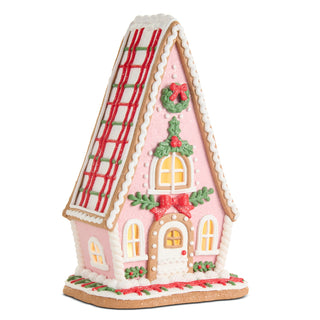 13" Pink A-Frame Gingerbread House