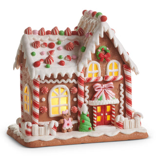 9.5" Lighted Peppermint House