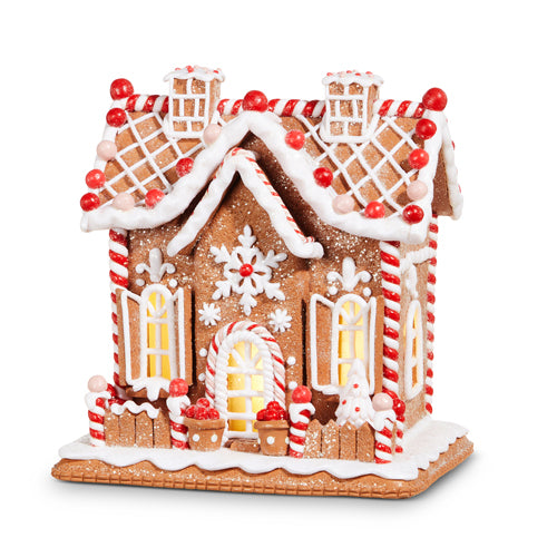 9" Lighted Gingerbread House