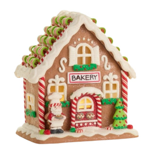 9.25" Lighted Gingerbread Bakery