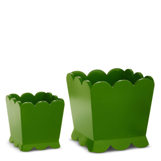 Green Scalloped Planter - Personalization Included