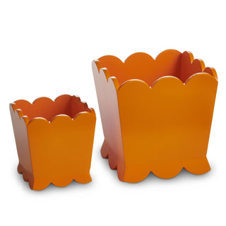 Orange Scalloped Planter - Personalization Included