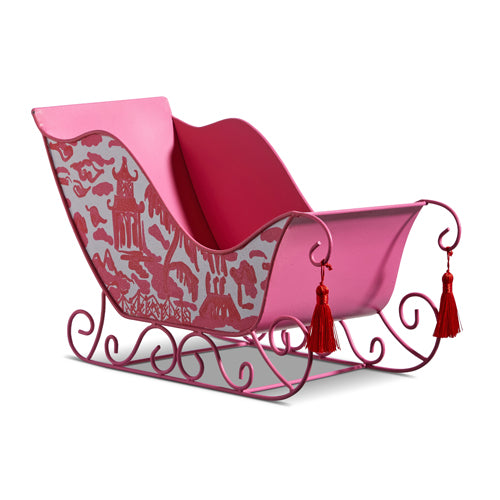 15" Pink Chinoiserie Sleigh