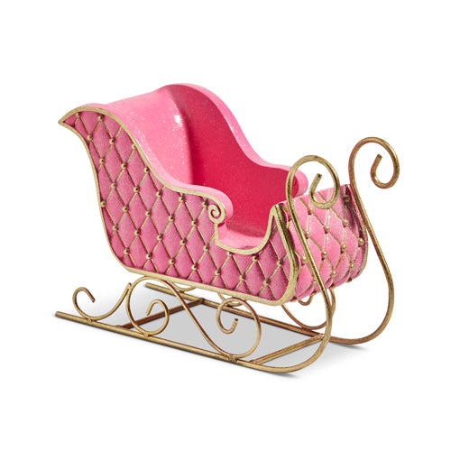 12" Pink & Gold Quilted Sleigh