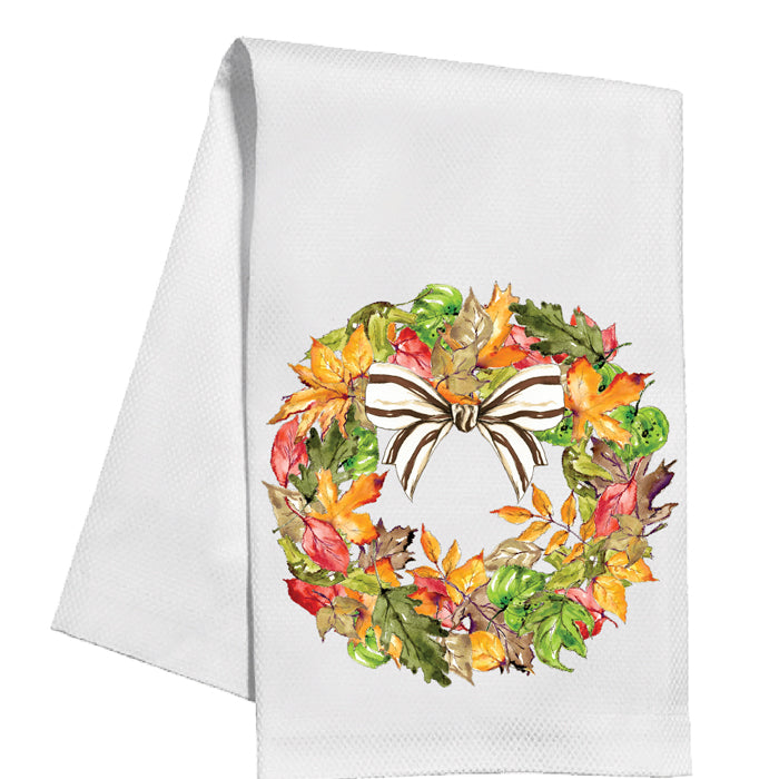 Autumn Leaf Wreath - Kitchen Towel