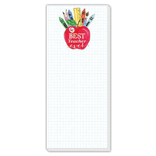 Best Teacher Apple w/ Crayons - Skinny Notepad - J.A. Whitney