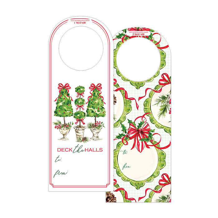 Topiary Trio w/ Bows Die-Cut Wine Tag