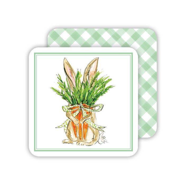 Bunny Holding Carrots Paper Coasters