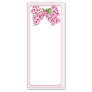 Candy Cane Bow - Luxe Skinny Notepad