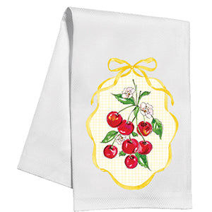 Cherries w/ Yellow Bow - Kitchen Towel