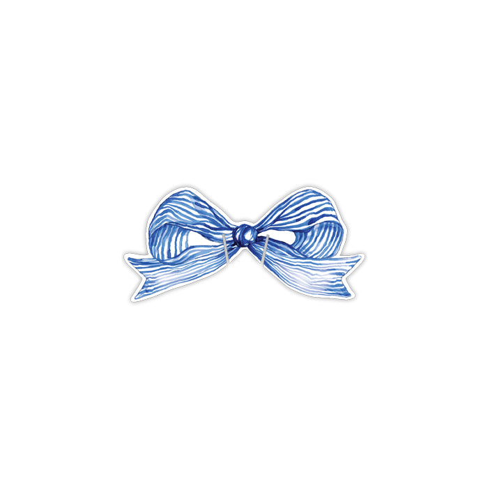 Blue Stripe Bow - Cup Accent