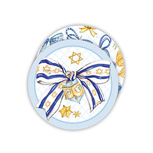 Hanukkah Bow w/ Dreidel - Paper Coasters