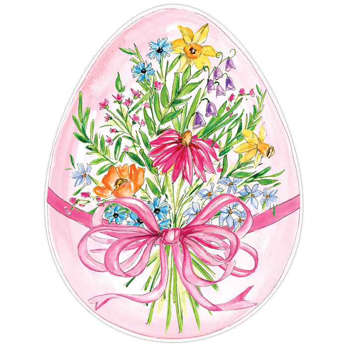 Spring Flowers w/ Pink Bow Egg Shape Placemat