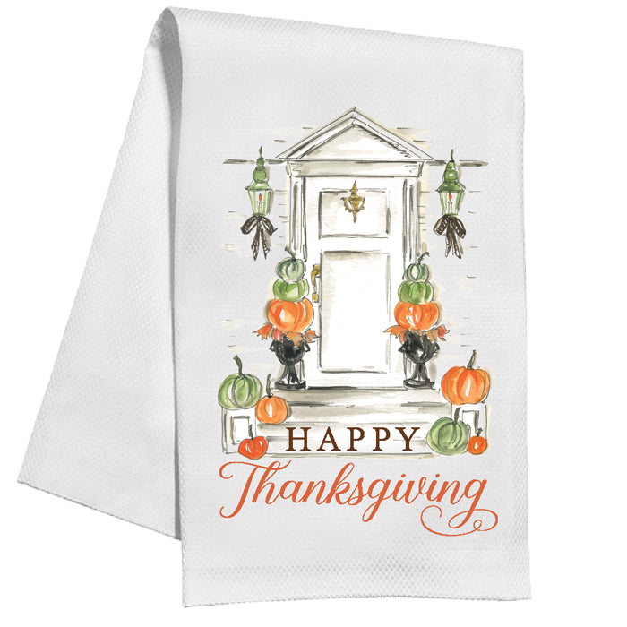 Festive Thanksgiving Door - Kitchen Towel