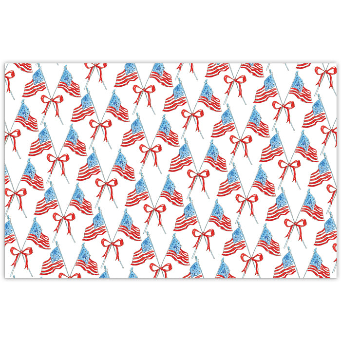 US Flags w/ Bow Pattern - Paper Placemat