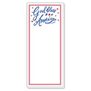 God Bless America red border skinny notepad by Rosanne Beck