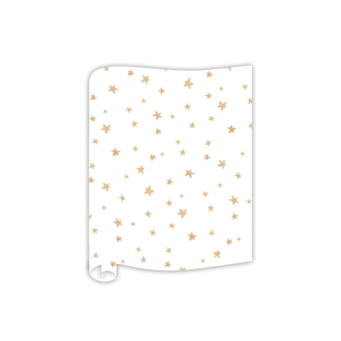 Gold Stars on White Table Runner - Rosanne Beck