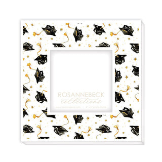4X4 Graduation Frame - White w/ Caps and Stars - J.A. Whitney