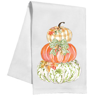 Green Chinoiserie Pumpkin Stack - Kitchen Towel