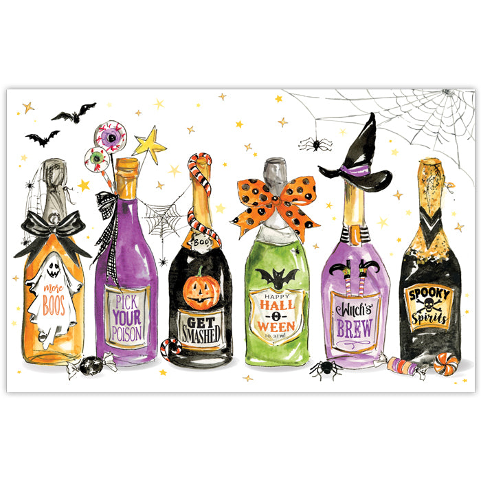Halloween Champagne Bottles - Paper Placemat