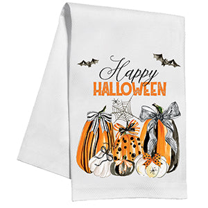 Halloween Pumpkins w/ Bows - Kitchen Towel