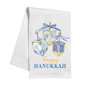 Happy Hanukkah w/ Dreidels- Kitchen Towel