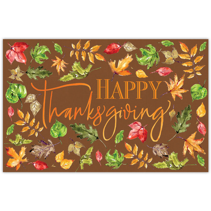 Happy Thanksgiving Autumn Leaves - Paper Placemat