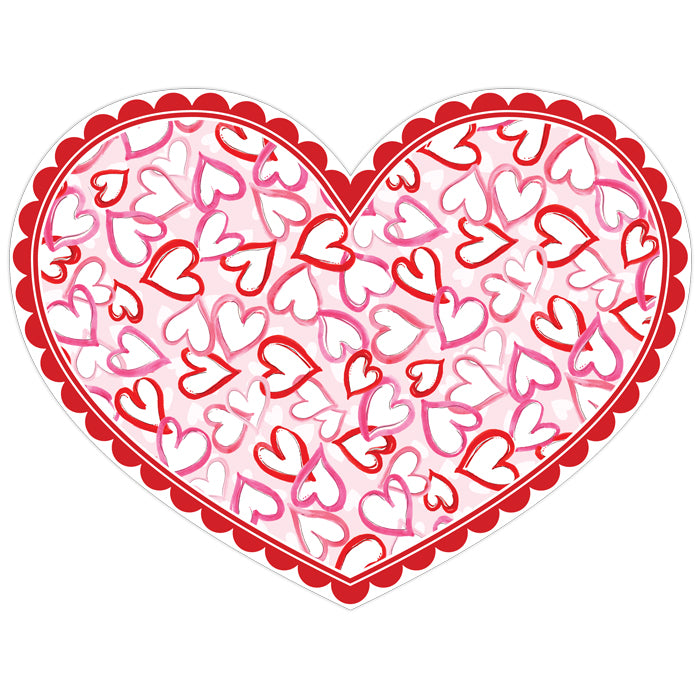 Red & Pink Hearts / Heart Shaped - Paper Placemat