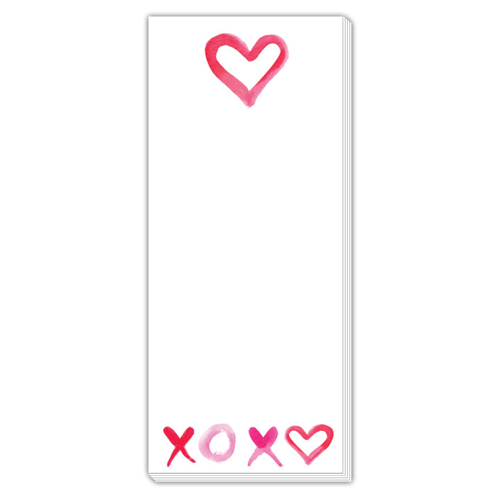 X's & O's & Hearts - Skinny Notepad