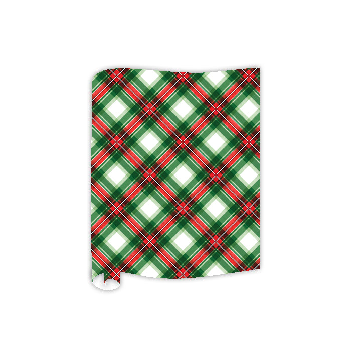 Traditional Hunter Green & Red Plaid Table Runner - Rosanne Beck