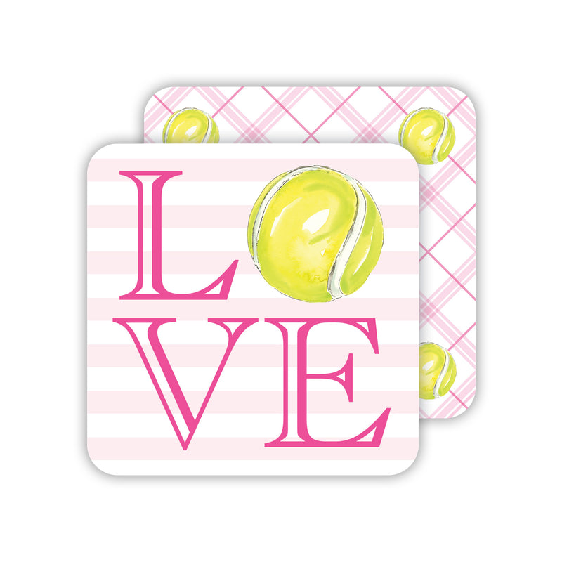 LOVE w/ Tennis Ball - Paper Coasters