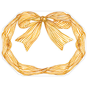 Marigold Striped Bow Die Cut - Paper Placemat